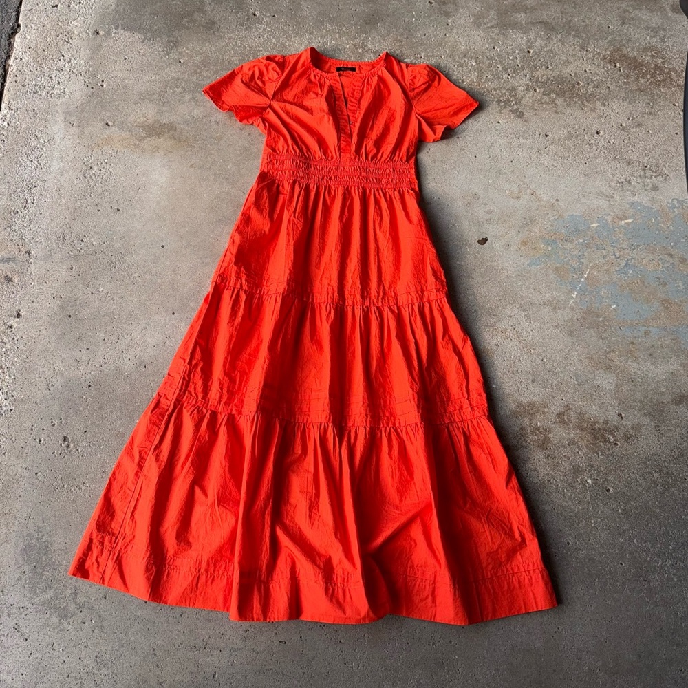 Quince Vibrant Orange Maxi Dress